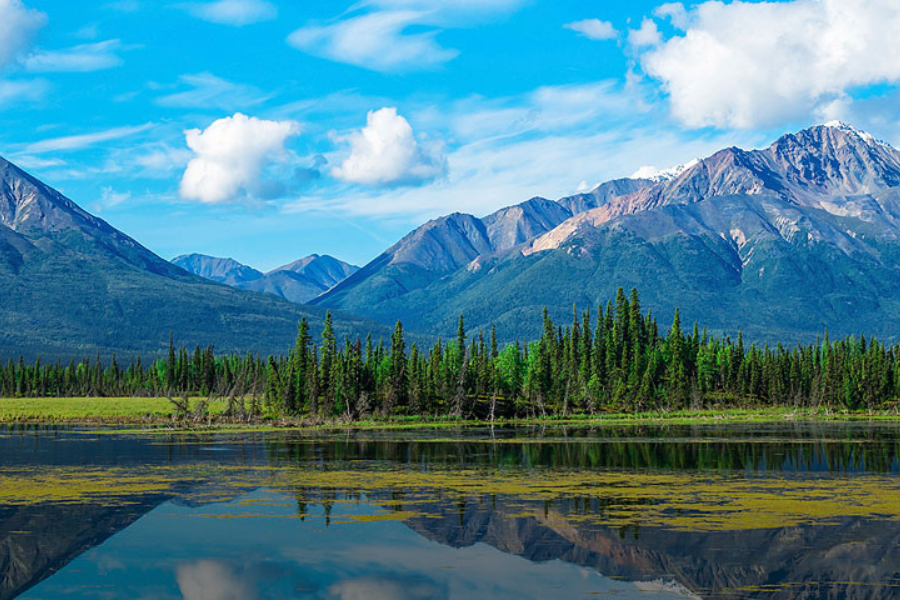 Alaska mountains and lake